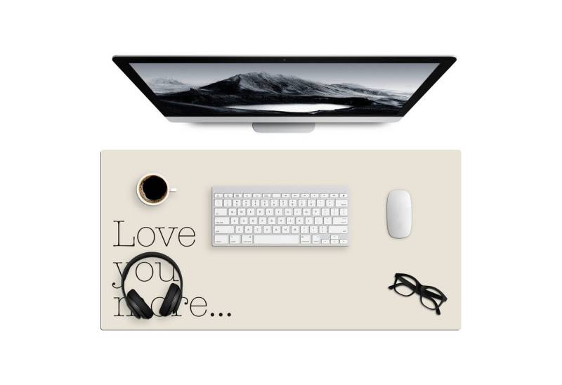 MuchoWow Gaming Mauspad Minimalistisch - Liebe - Beige (1-St), Gaming Mauspad XXL, Schreibtischunterlage, Desk Mat Groß, 80x40 cm von MuchoWow