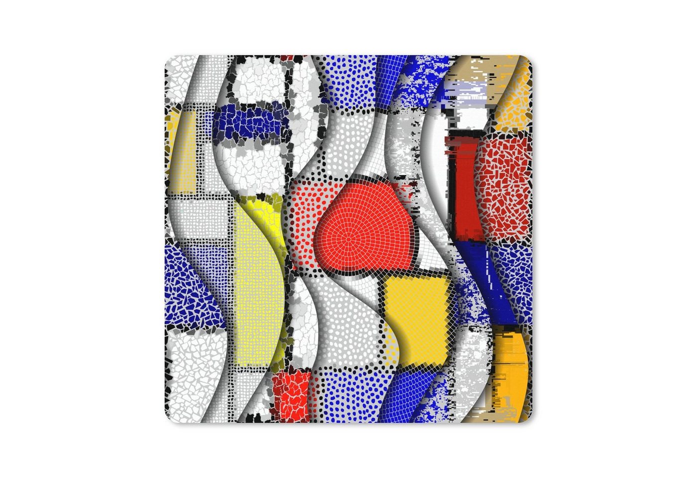 MuchoWow Gaming Mauspad Mondrian - Kubismus - Kunst - Muster (1-St), Mousepad mit Rutschfester Unterseite, Gaming, 40x40 cm, XXL, Großes von MuchoWow