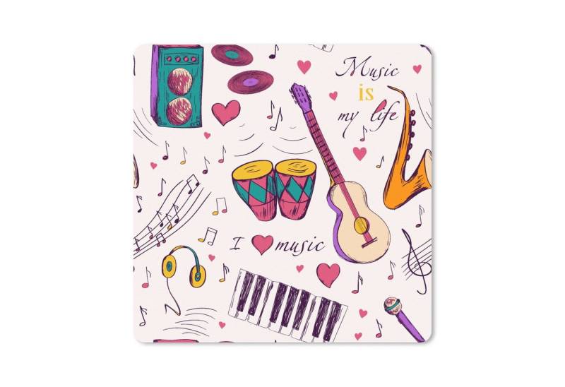 MuchoWow Gaming Mauspad Musik - Instrumente - Zitate (1-St), Mousepad mit Rutschfester Unterseite, Gaming, 40x40 cm, XXL, Großes von MuchoWow