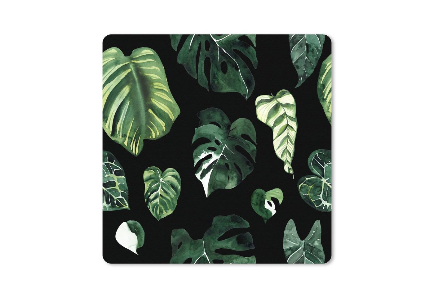 MuchoWow Gaming Mauspad Muster - Blätter - Pflanzen (1-St), Mousepad mit Rutschfester Unterseite, Gaming, 40x40 cm, XXL, Großes von MuchoWow