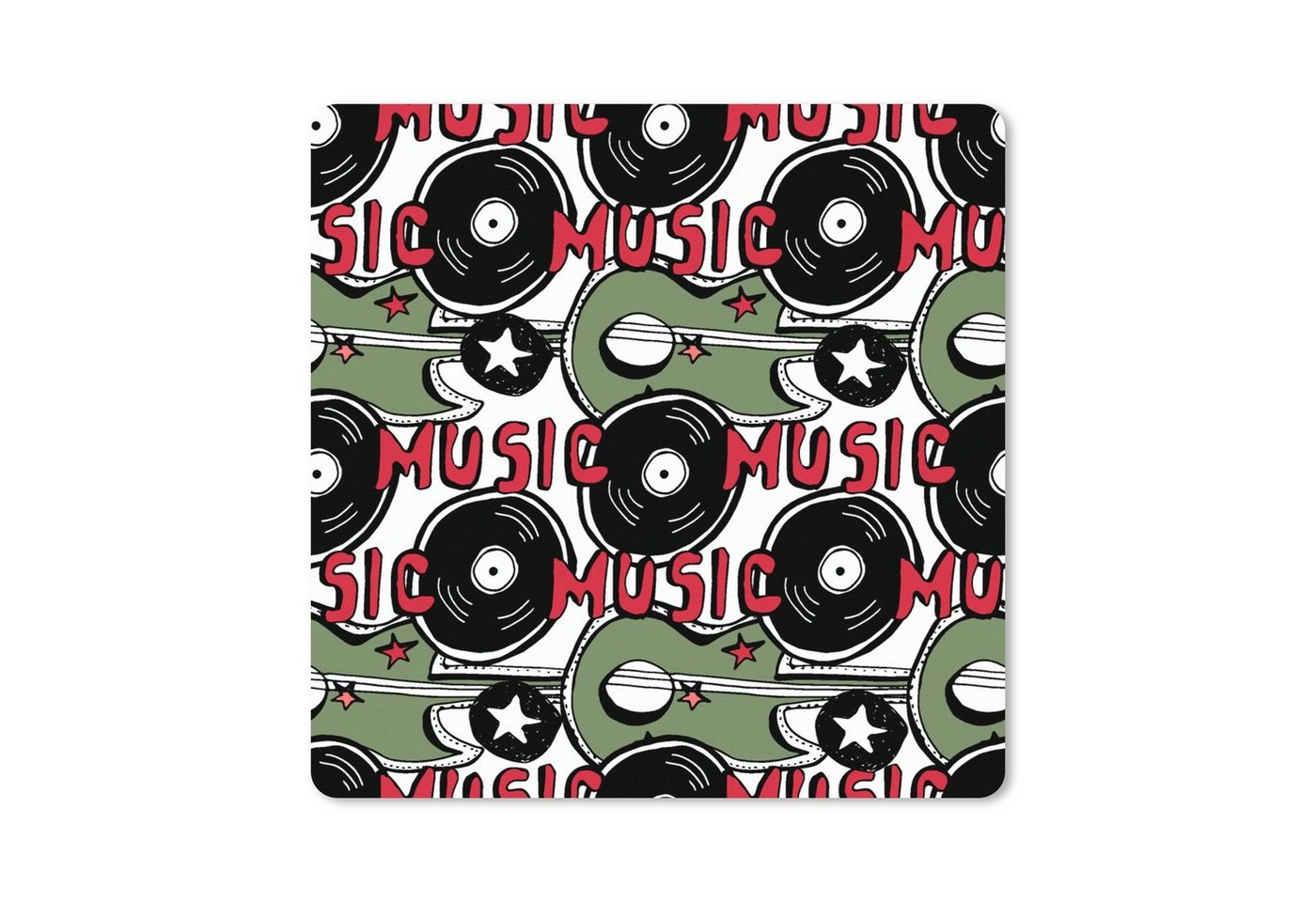 MuchoWow Gaming Mauspad Muster - Musik - Vinyl (1-St), Mousepad mit Rutschfester Unterseite, Gaming, 40x40 cm, XXL, Großes von MuchoWow