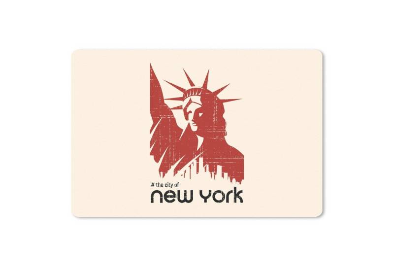 MuchoWow Gaming Mauspad New York - Rot - Freiheitsstatue (1-St), Büro für Tastatur und Maus, Mousepad Gaming, 90x60 cm, XXL, Großes von MuchoWow