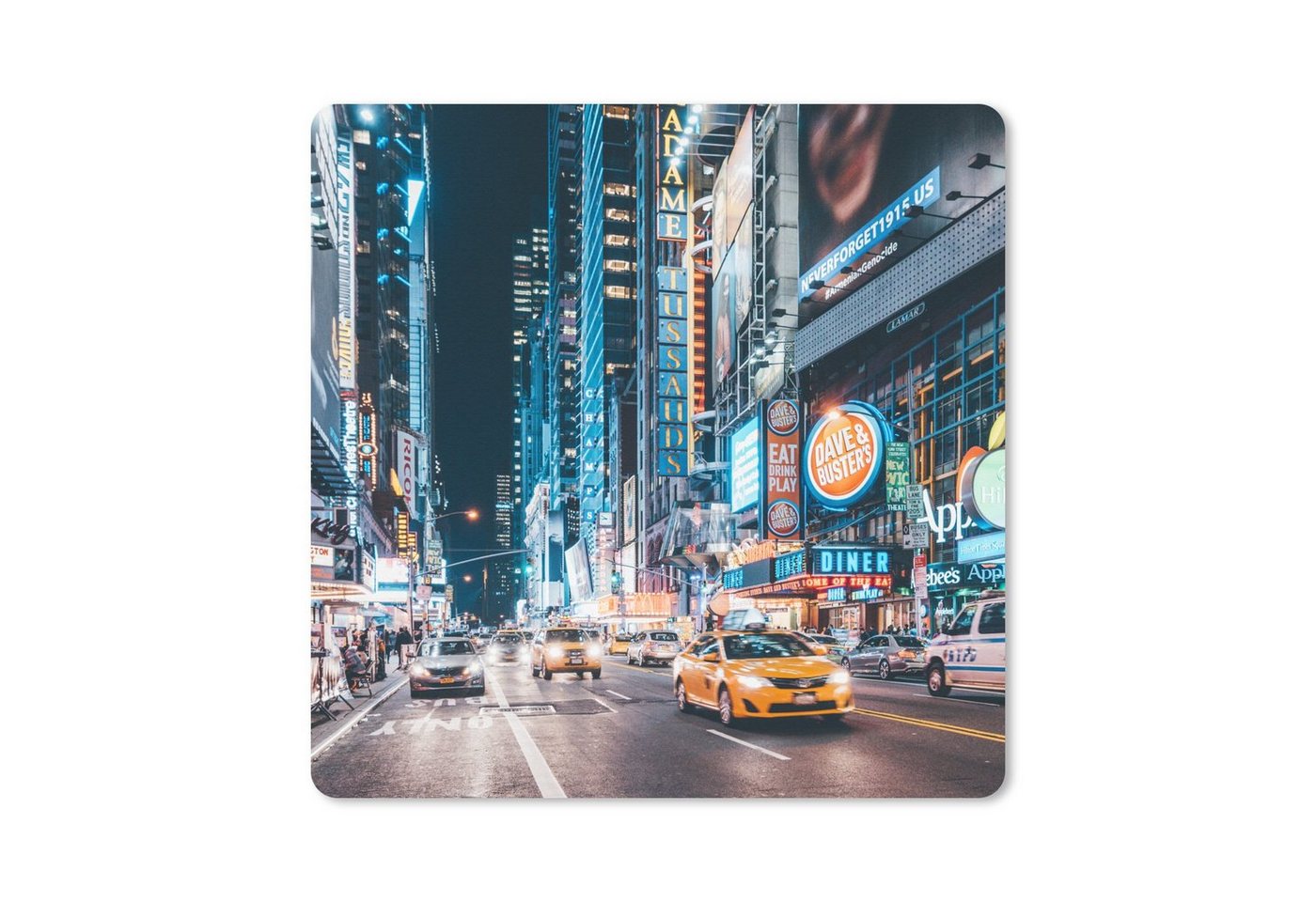 MuchoWow Gaming Mauspad New York - Taxi - Times Square (1-St), Mousepad mit Rutschfester Unterseite, Gaming, 40x40 cm, XXL, Großes von MuchoWow
