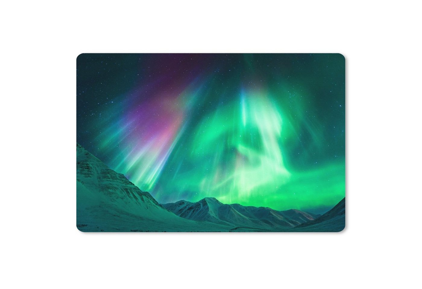 MuchoWow Gaming Mauspad Nordlichter - Alaska - Berge (1-St), Büro für Tastatur und Maus, Mousepad Gaming, 90x60 cm, XXL, Großes von MuchoWow