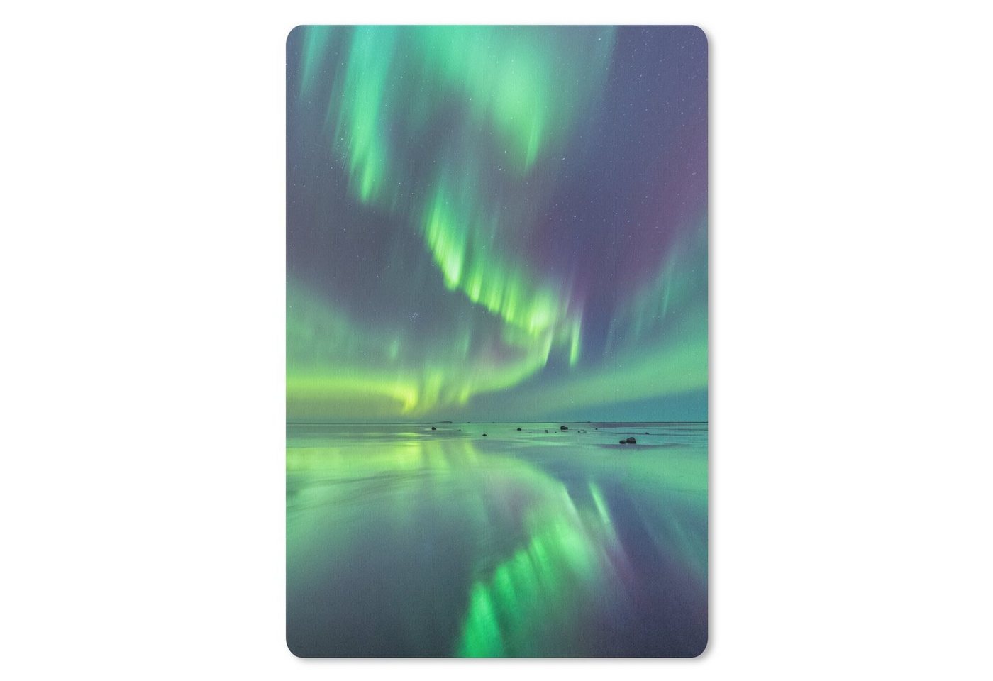 MuchoWow Mauspad Nordlichter - Sternenhimmel - Wasser (1-St), Maus Pad Klein, Gaming Zubehör, Büro Deko, 18x27 cm von MuchoWow