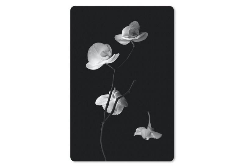 MuchoWow Mauspad Orchidee - Blumen - Schwarz - Weiß - Stilleben (1-St), Maus Pad Klein, Gaming Zubehör, Büro Deko, 18x27 cm von MuchoWow