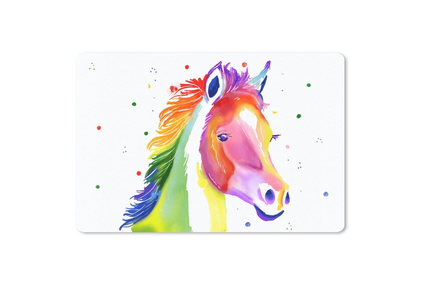 MuchoWow Gaming Mauspad Pferd - Regenbogen - Polka dots - Mädchen - Kinder - Mädchen (1-St), Büro für Tastatur und Maus, Mousepad Gaming, 90x60 cm, XXL, Großes von MuchoWow