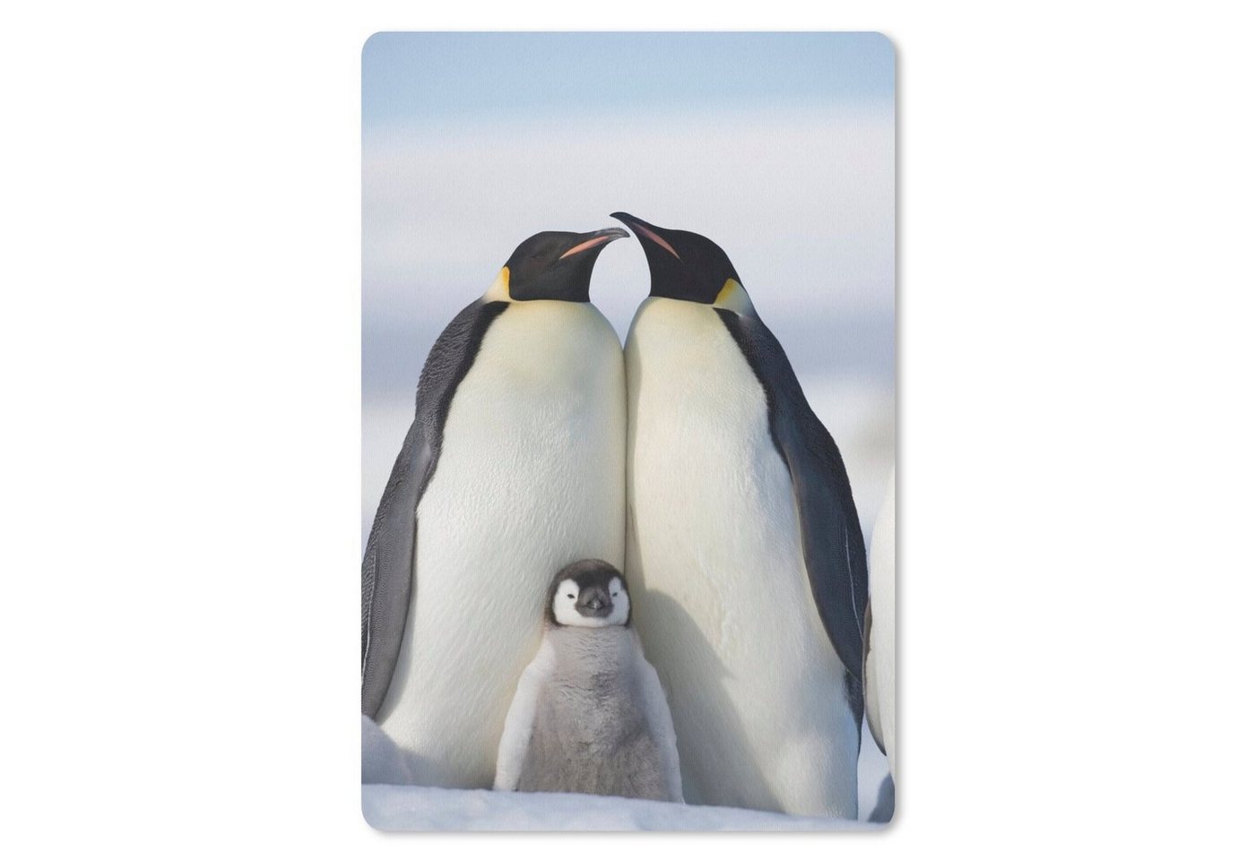 MuchoWow Mauspad Pinguin - Familie - Schnee (1-St), Maus Pad Klein, Gaming Zubehör, Büro Deko, 18x27 cm von MuchoWow