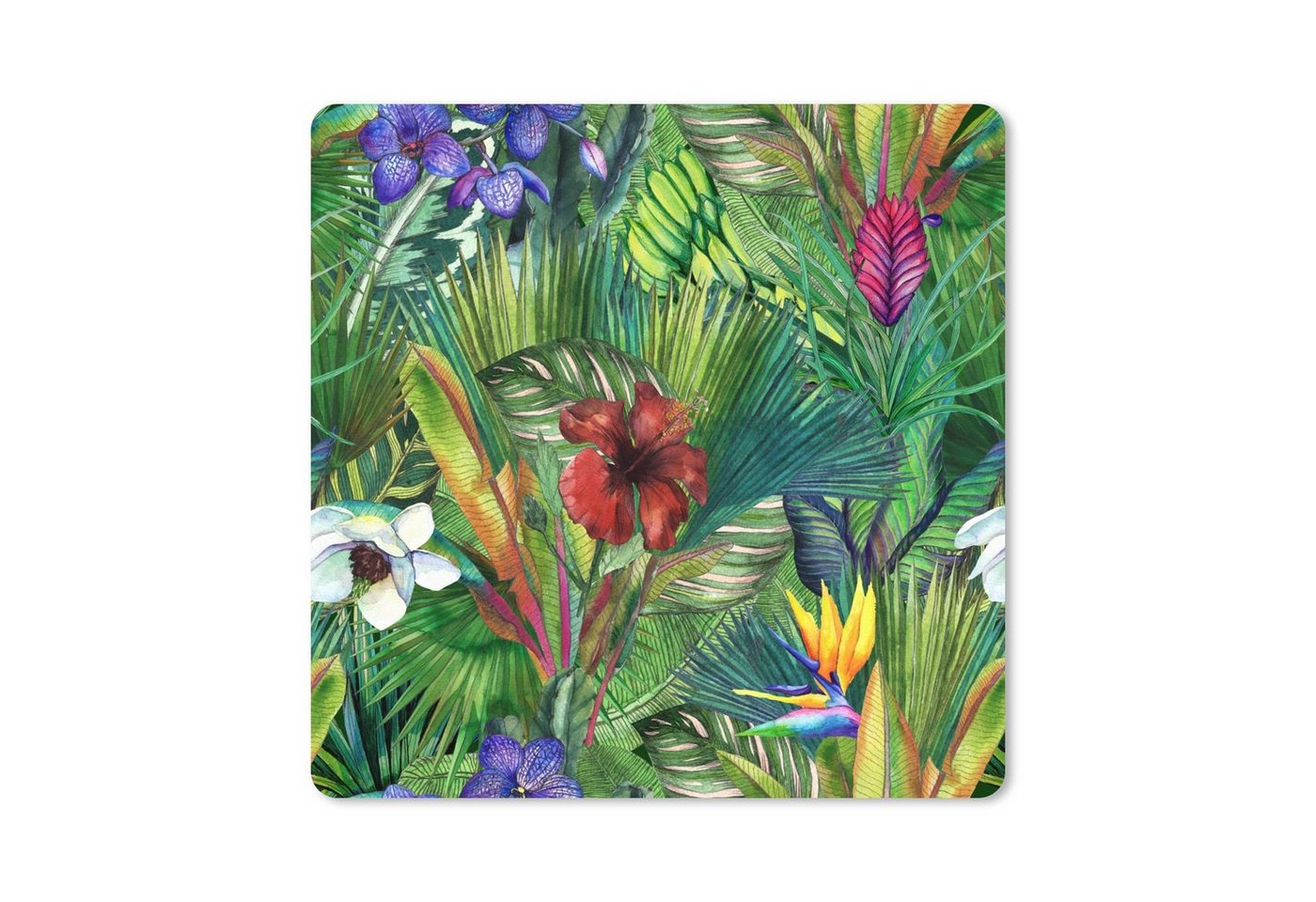 MuchoWow Gaming Mauspad Regenbogen - Flora - Dschungel - Muster (1-St), Mousepad mit Rutschfester Unterseite, Gaming, 40x40 cm, XXL, Großes von MuchoWow