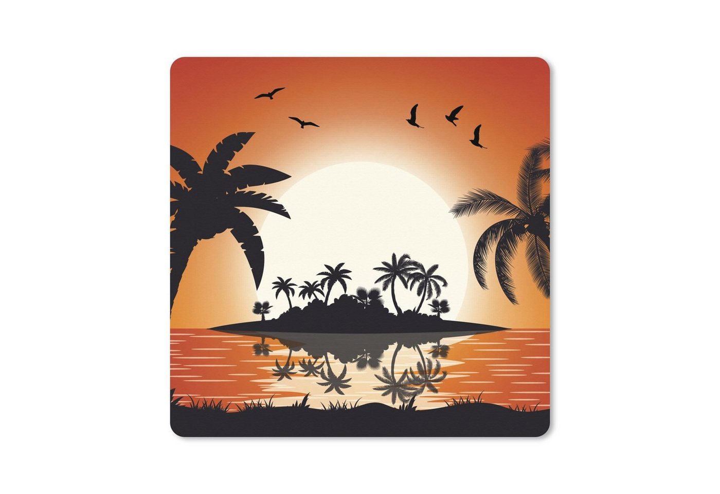 MuchoWow Gaming Mauspad Sonne - Insel - Meer (1-St), Mousepad mit Rutschfester Unterseite, Gaming, 40x40 cm, XXL, Großes von MuchoWow