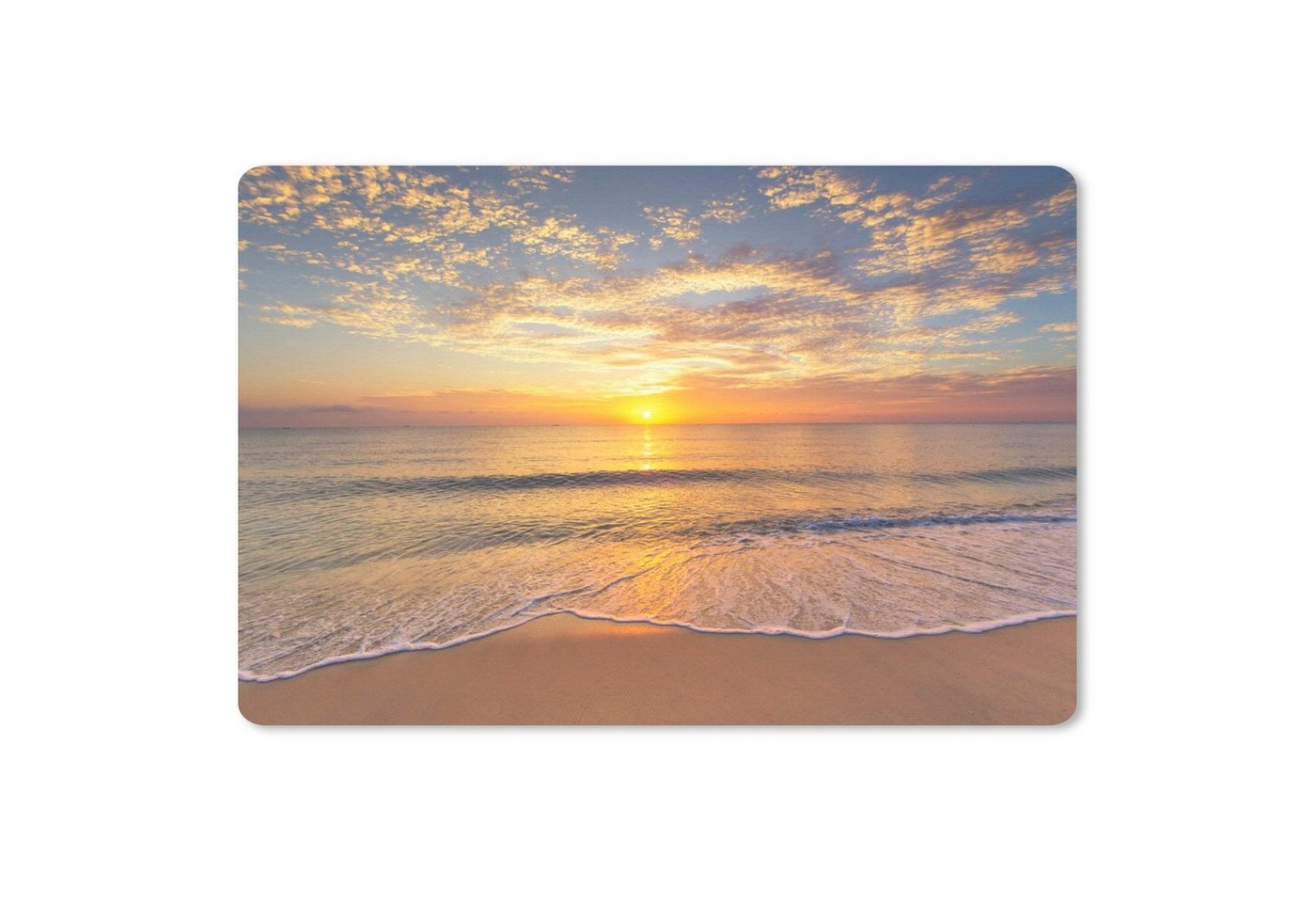 MuchoWow Mauspad Strand - Sonnenuntergang - Meer (1-St), Mouse pad Klein, Gaming Deko, PC Zubehör, 27x18 cm von MuchoWow