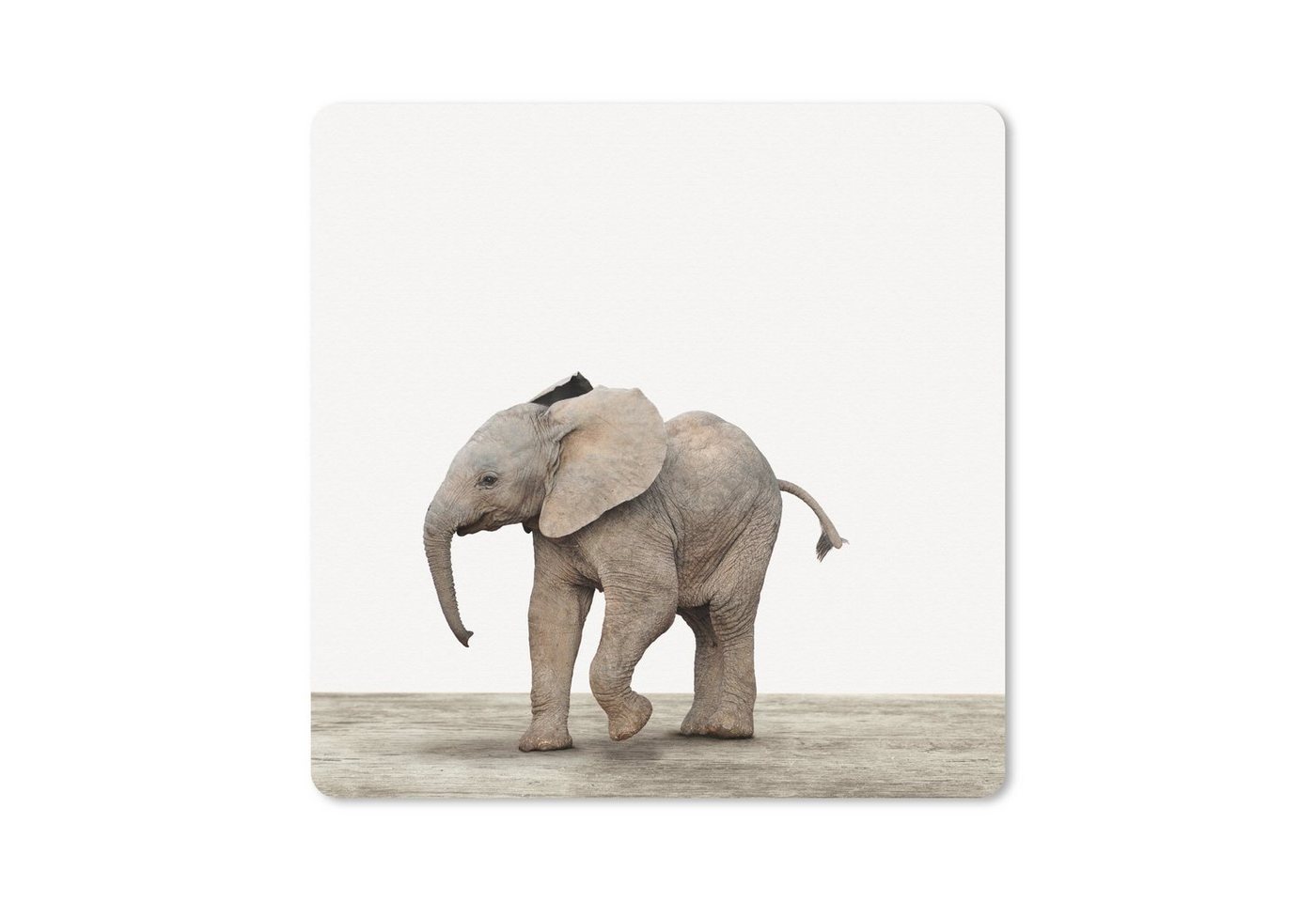 MuchoWow Gaming Mauspad Tiere - Grau - Elefant (1-St), Mousepad mit Rutschfester Unterseite, Gaming, 40x40 cm, XXL, Großes von MuchoWow