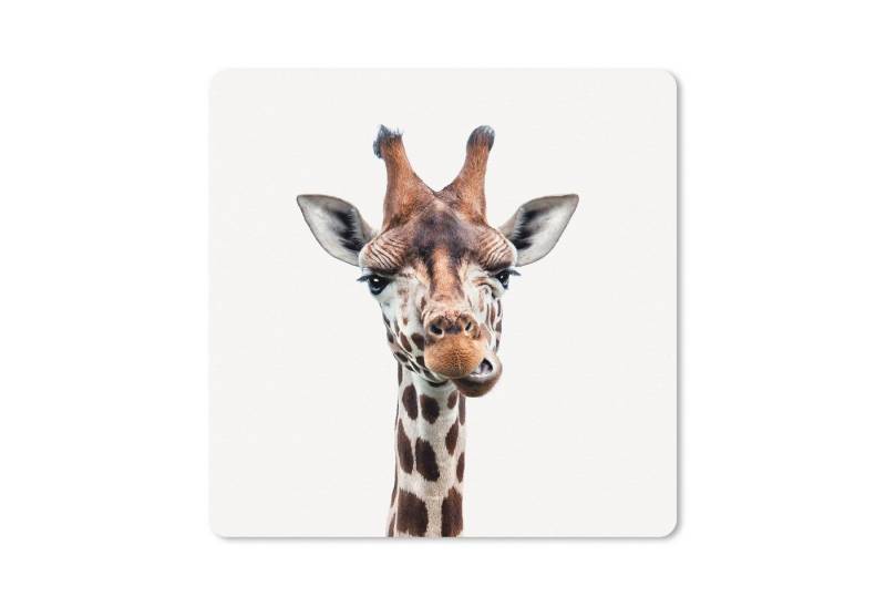 MuchoWow Gaming Mauspad Tiere - Porträt - Giraffe (1-St), Mousepad mit Rutschfester Unterseite, Gaming, 40x40 cm, XXL, Großes von MuchoWow