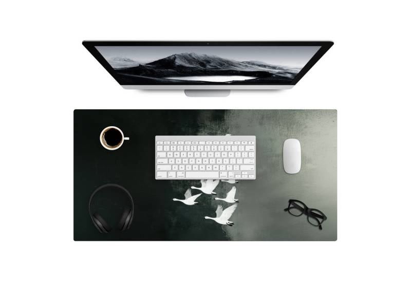 MuchoWow Gaming Mauspad Vogel - Japandi - Grün (1-St), Gaming Mauspad XXL, Schreibtischunterlage, Desk Mat Groß, 80x40 cm von MuchoWow