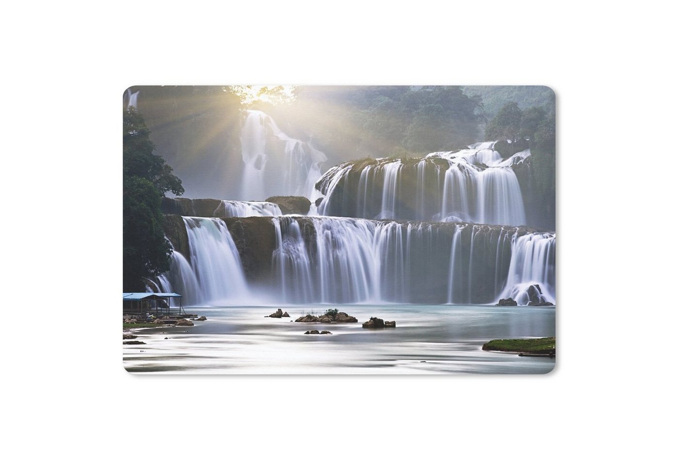 MuchoWow Mauspad Wasserfall - Felsen - Natur (1-St), Mouse pad Klein, Gaming Deko, PC Zubehör, 27x18 cm von MuchoWow