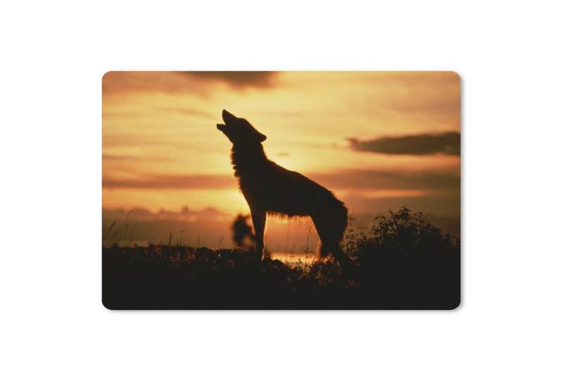 MuchoWow Gaming Mauspad Wolf - Scherenschnitt - Raubtier (1-St), Büro für Tastatur und Maus, Mousepad Gaming, 90x60 cm, XXL, Großes von MuchoWow