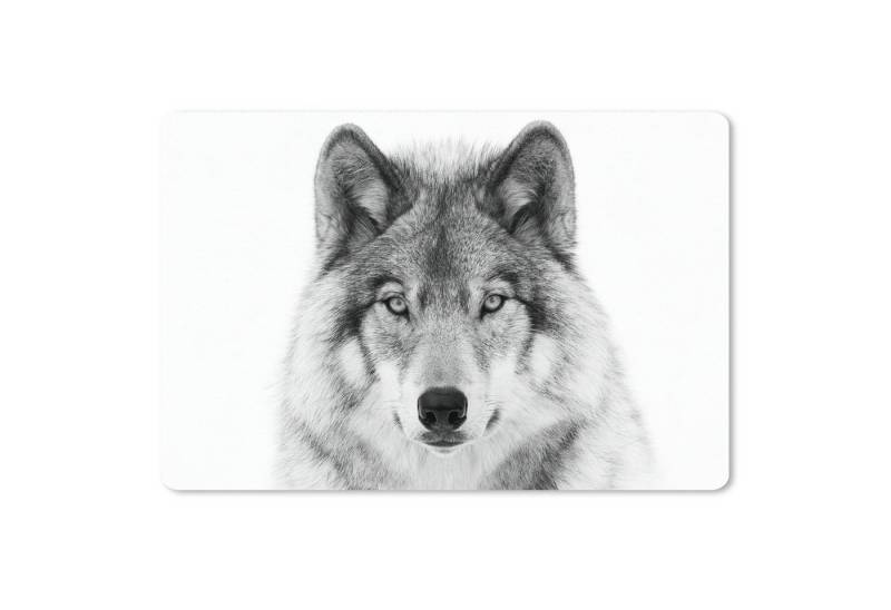 MuchoWow Mauspad Wolf - Tiere - Porträt - Weiß (1-St), Mauspad XXL, Schreibtischunterlage groß, Gaming Setup, 90x60 cm von MuchoWow