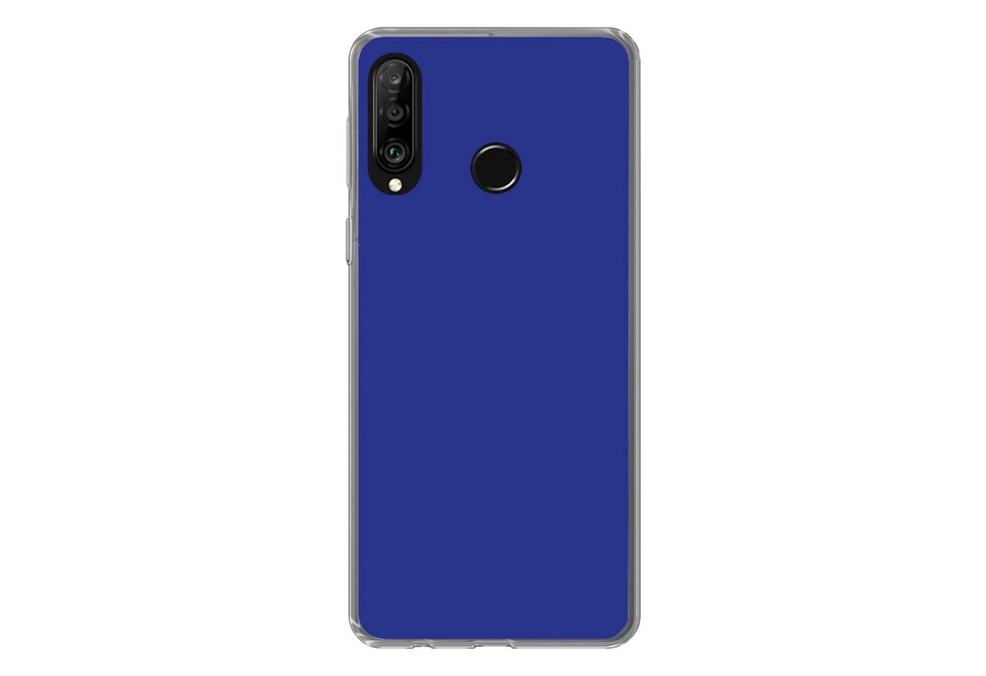 MuchoWow Handyhülle Blau - Einfarbig - Dunkelblau, Handyhülle Huawei P30 Lite, Handy Case, Silikon, Bumper Case von MuchoWow