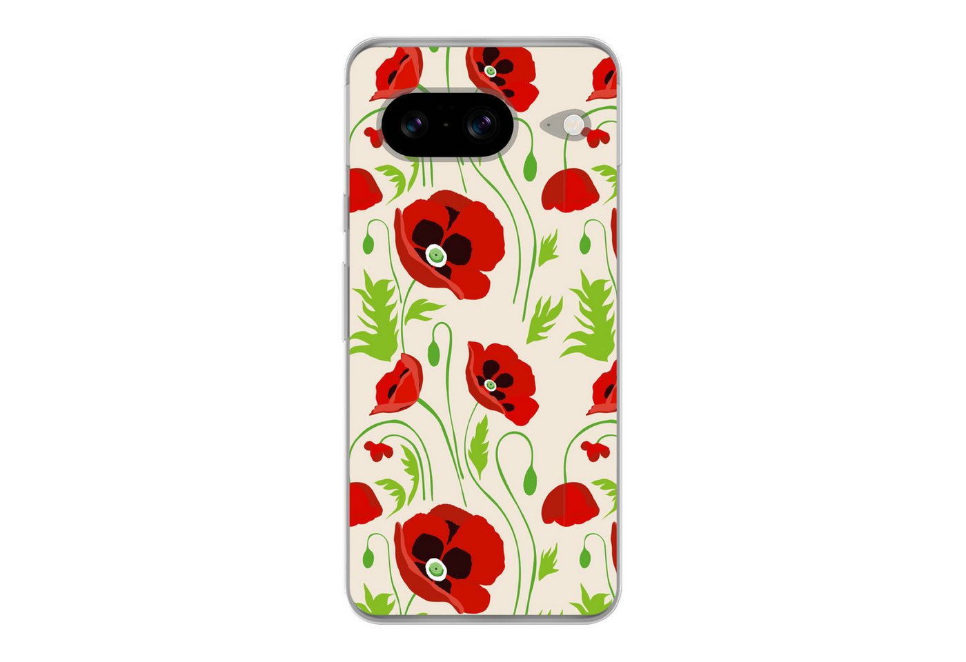 MuchoWow Handyhülle für Google Pixel 8 Blumen - Mohn - Muster, Handy Case, Silikon, Bumper Case Dünn MuchoWow Handyhülle für Google Pixel 8 Blumen - Mohn - Muster, Handy Case, Silikon, Bumper Case Dünn von MuchoWow