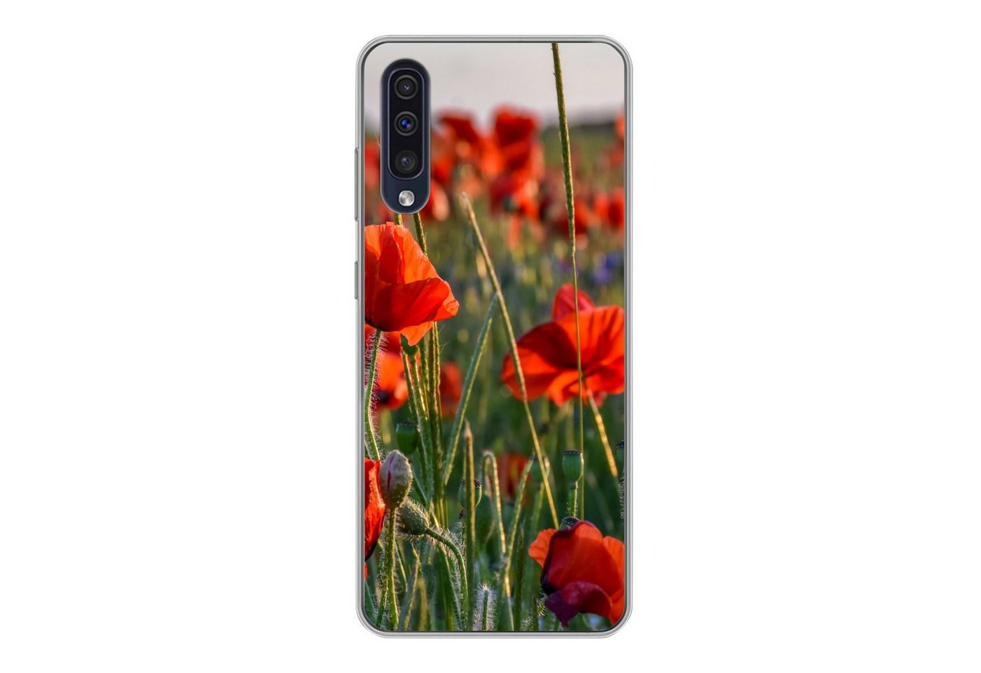 MuchoWow Handyhülle Blumen - Mohnblumen - Natur - Rot, Handyhülle Samsung Galaxy A30s, Smartphone-Bumper, Print, Handy von MuchoWow