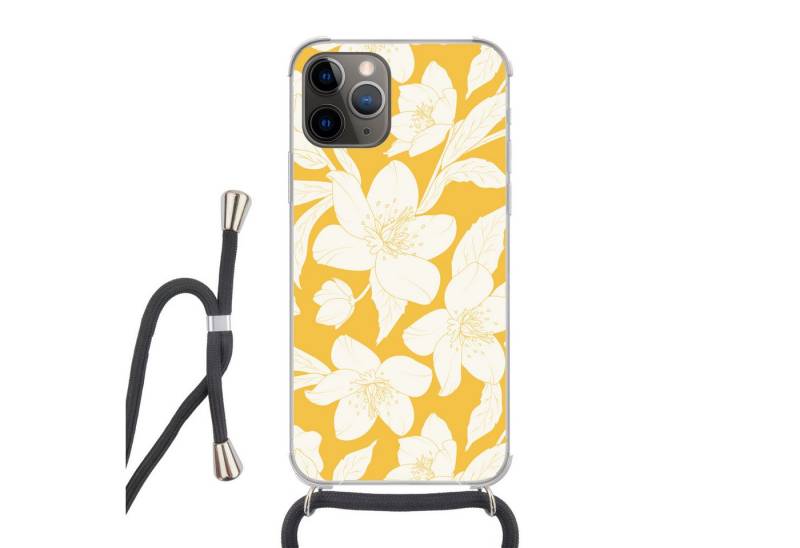 MuchoWow Handyhülle Blumen - Muster - Gelb - Weiß von MuchoWow