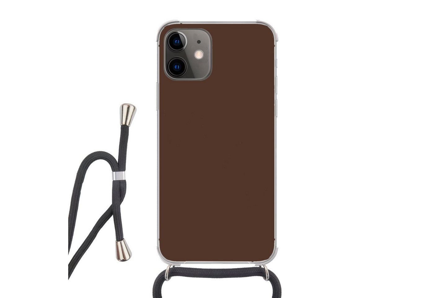 MuchoWow Handyhülle für Apple iPhone 12 Mini Braun - Dunkel - Farben, Tragbare Handyhüllen mit Kette zum umhängen, Handykette Handyband MuchoWow Handyhülle für Apple iPhone 12 Mini Braun - Dunkel - Farben, Tragbare Handyhüllen mit Kette zum umhängen, Handykette Handyband von MuchoWow