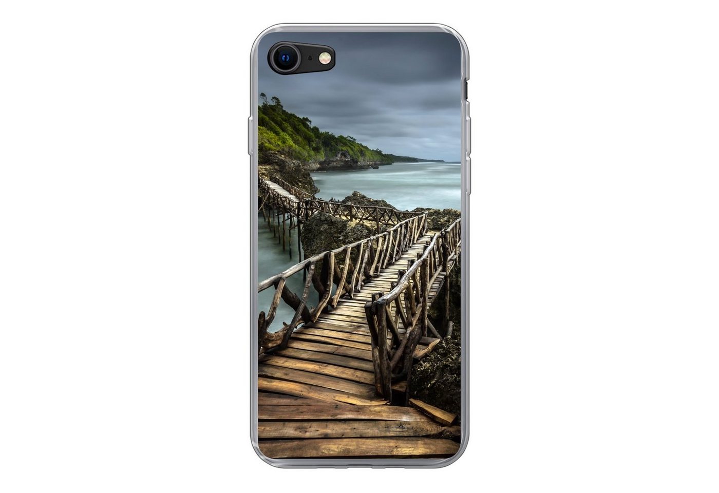 MuchoWow Handyhülle Brücke in Indonesien, Handyhülle Apple iPhone 7, Smartphone-Bumper, Print, Handy Schutzhülle von MuchoWow