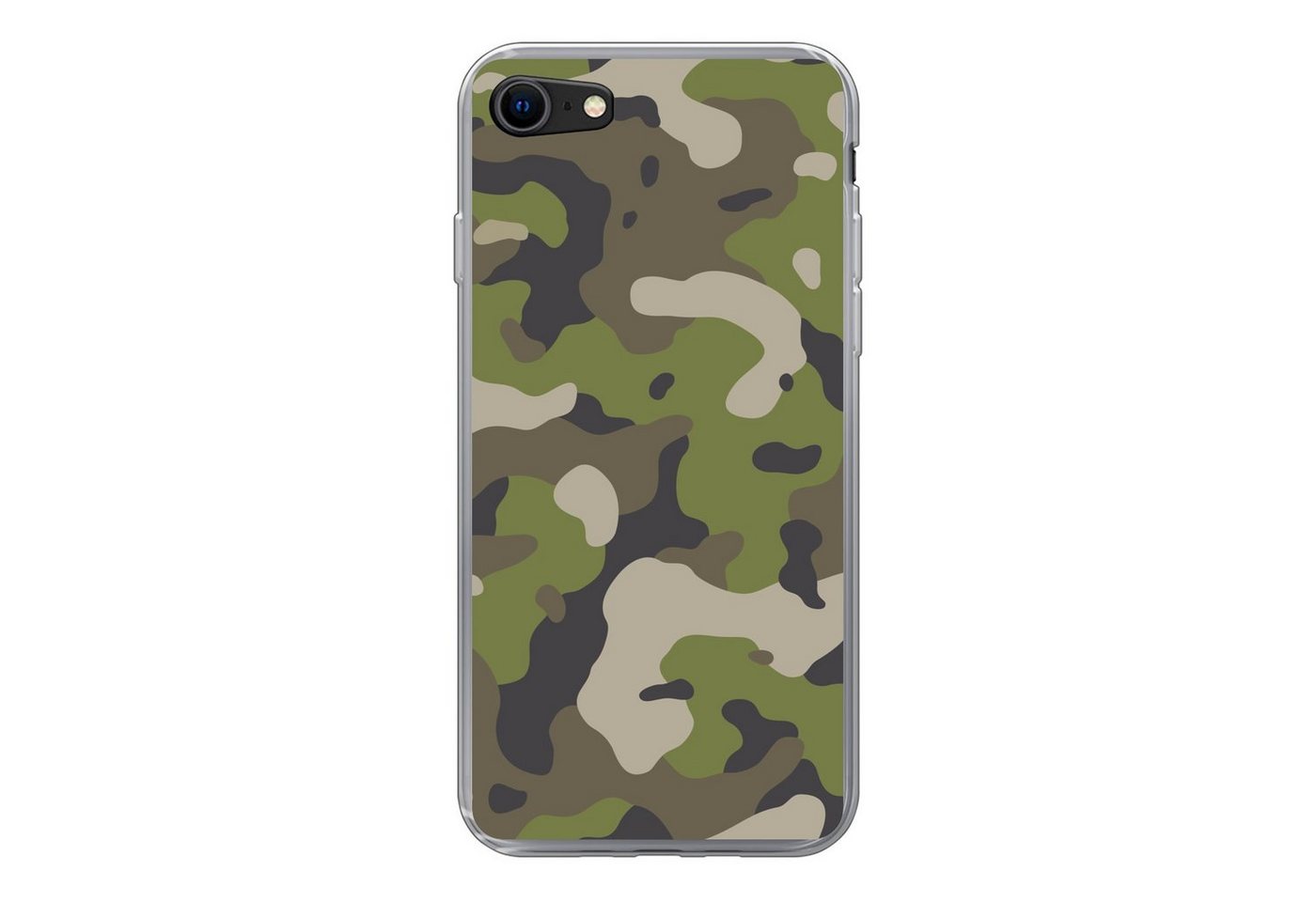 MuchoWow Handyhülle Camouflage-Muster mit militärischen Farben, Handyhülle Apple iPhone 7, Smartphone-Bumper, Print, Handy Schutzhülle von MuchoWow