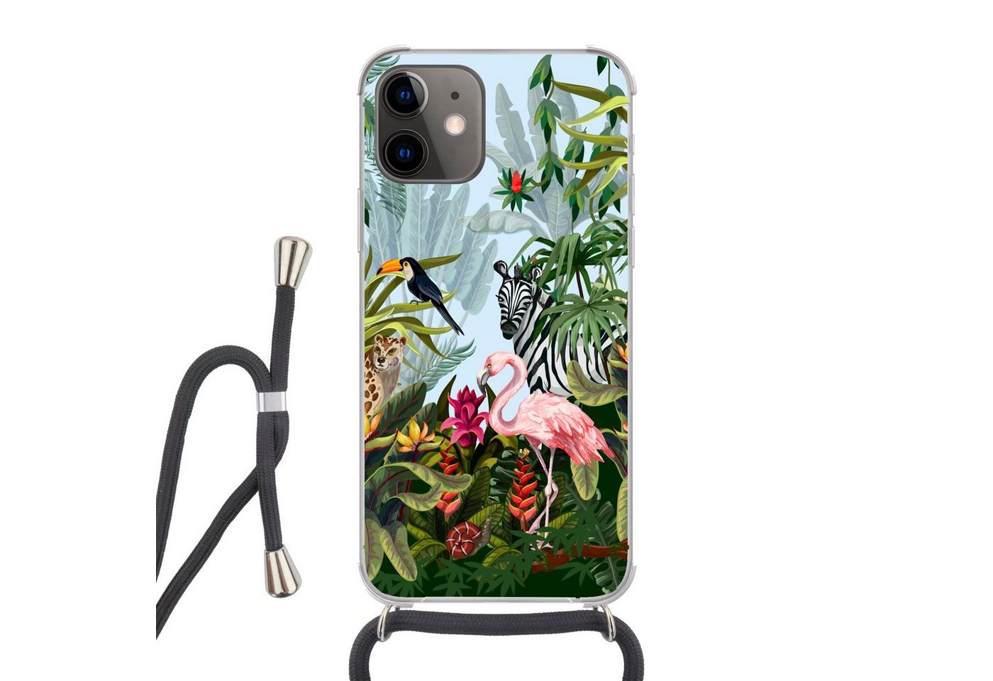 MuchoWow Handyhülle für Apple iPhone 12 Mini Dschungel - Natur - Jungen - Mädchen - Kinder, Tragbare Handyhüllen mit Kette zum umhängen, Handykette Handyband MuchoWow Handyhülle für Apple iPhone 12 Mini Dschungel - Natur - Jungen - Mädchen - Kinder, Tragbare Handyhüllen mit Kette zum umhängen, Handykette Handyband von MuchoWow
