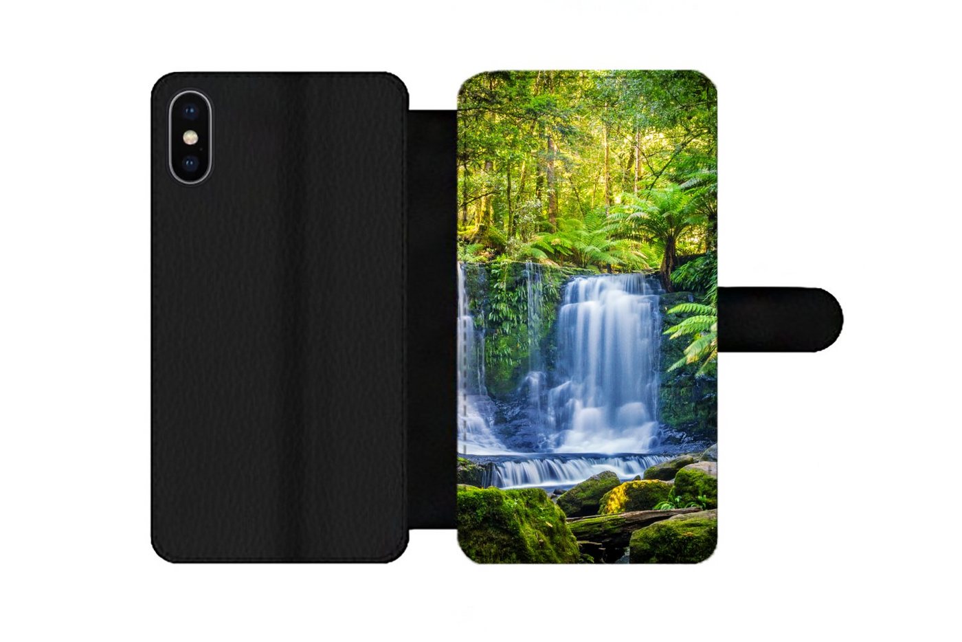 MuchoWow Handyhülle Dschungel - Wasserfall - Australien - Pflanzen - Natur, Handyhülle Telefonhülle Apple iPhone X/10 von MuchoWow
