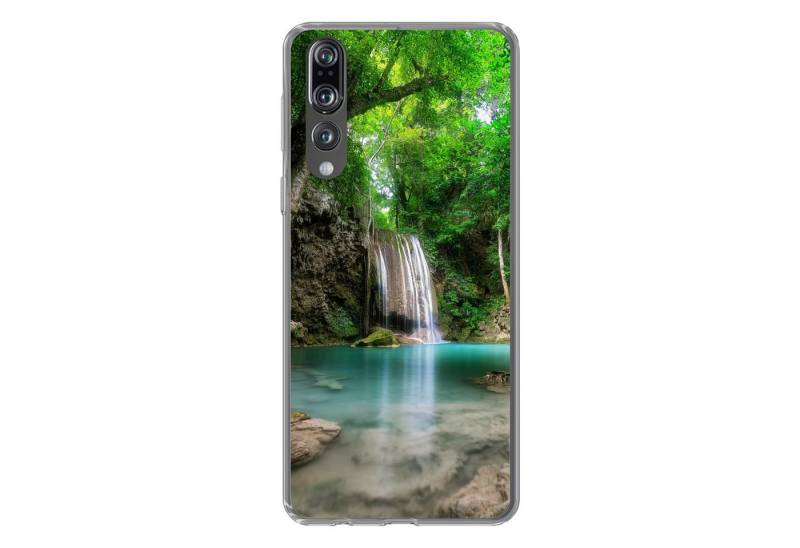 MuchoWow Handyhülle Dschungel - Wasserfall - Pflanzen - Wasser - Natur, Handyhülle Huawei P20 Pro, Handy Case, Silikon, Bumper Case von MuchoWow