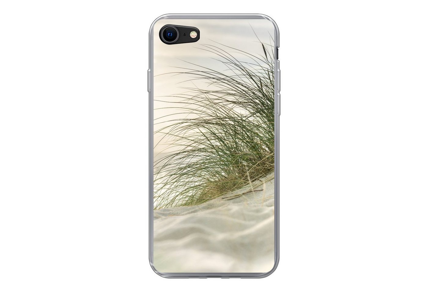 MuchoWow Handyhülle Dünen mit Strandhafer in der Sonne des Nationalparks, Handyhülle Apple iPhone 8, Smartphone-Bumper, Print, Handy Schutzhülle von MuchoWow