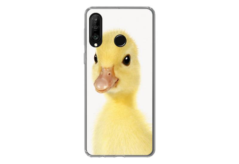 MuchoWow Handyhülle Ente - Küken - Süß - Kinder - Mädchen - Jungen, Handyhülle Huawei P30 Lite, Handy Case, Silikon, Bumper Case von MuchoWow