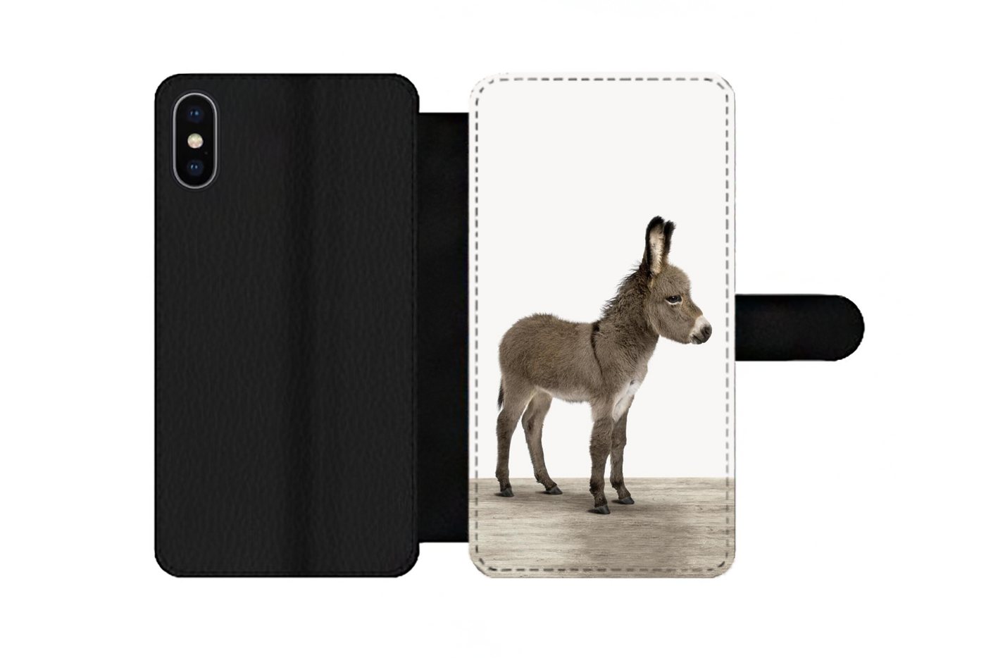 MuchoWow Handyhülle Geeignet für Apple iPhone Xs Max Esel - Tiere - Kinder - Niedlich - Mä, Klapphülle mit Kartenfach, Flip Cover Case, Klapptasche, Handyhülle MuchoWow Handyhülle Geeignet für Apple iPhone Xs Max Esel - Tiere - Kinder - Niedlich - Mä, Klapphülle mit Kartenfach, Flip Cover Case, Klapptasche, Handyhülle von MuchoWow