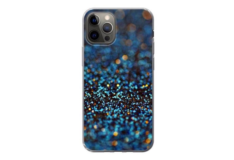 MuchoWow Handyhülle für Apple iPhone 13 Pro Glitter - Blau - Abstrakt - Design, Smartphone-Bumper, Print, Handy Schutzhülle Dünn von MuchoWow