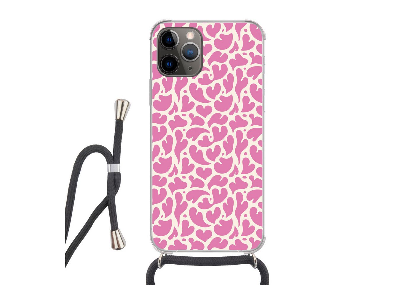 MuchoWow Handyhülle Herzen - Druck - Rosa - Weiß von MuchoWow