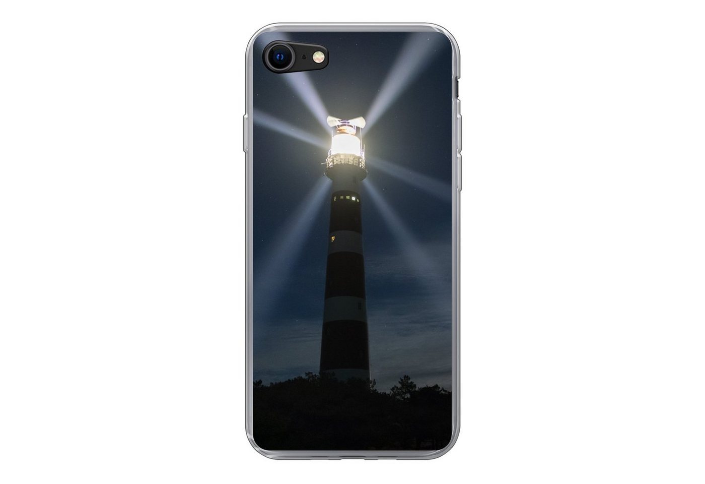 MuchoWow Handyhülle Leuchtturm von Ameland in der Abenddämmerung, Handyhülle Apple iPhone 7, Smartphone-Bumper, Print, Handy Schutzhülle von MuchoWow