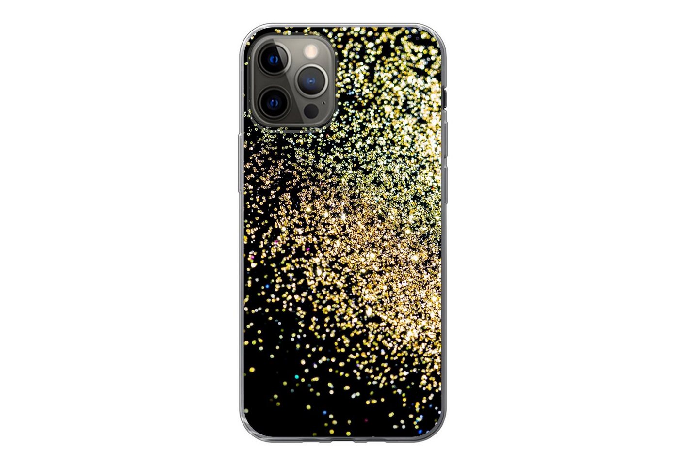 MuchoWow Handyhülle für Apple iPhone 13 Pro Luxus - Glitzer - Gold - Design - Schwarz, Smartphone-Bumper, Print, Handy Schutzhülle Dünn MuchoWow Handyhülle für Apple iPhone 13 Pro Luxus - Glitzer - Gold - Design - Schwarz, Smartphone-Bumper, Print, Handy Schutzhülle Dünn von MuchoWow