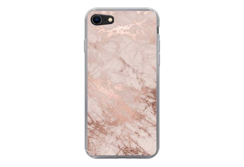 MuchoWow Handyhülle Marmor - Rosa - Luxus - Marmoroptik - Glitzer - Design, Handyhülle Apple iPhone 8, Smartphone-Bumper, Print, Handy Schutzhülle von MuchoWow