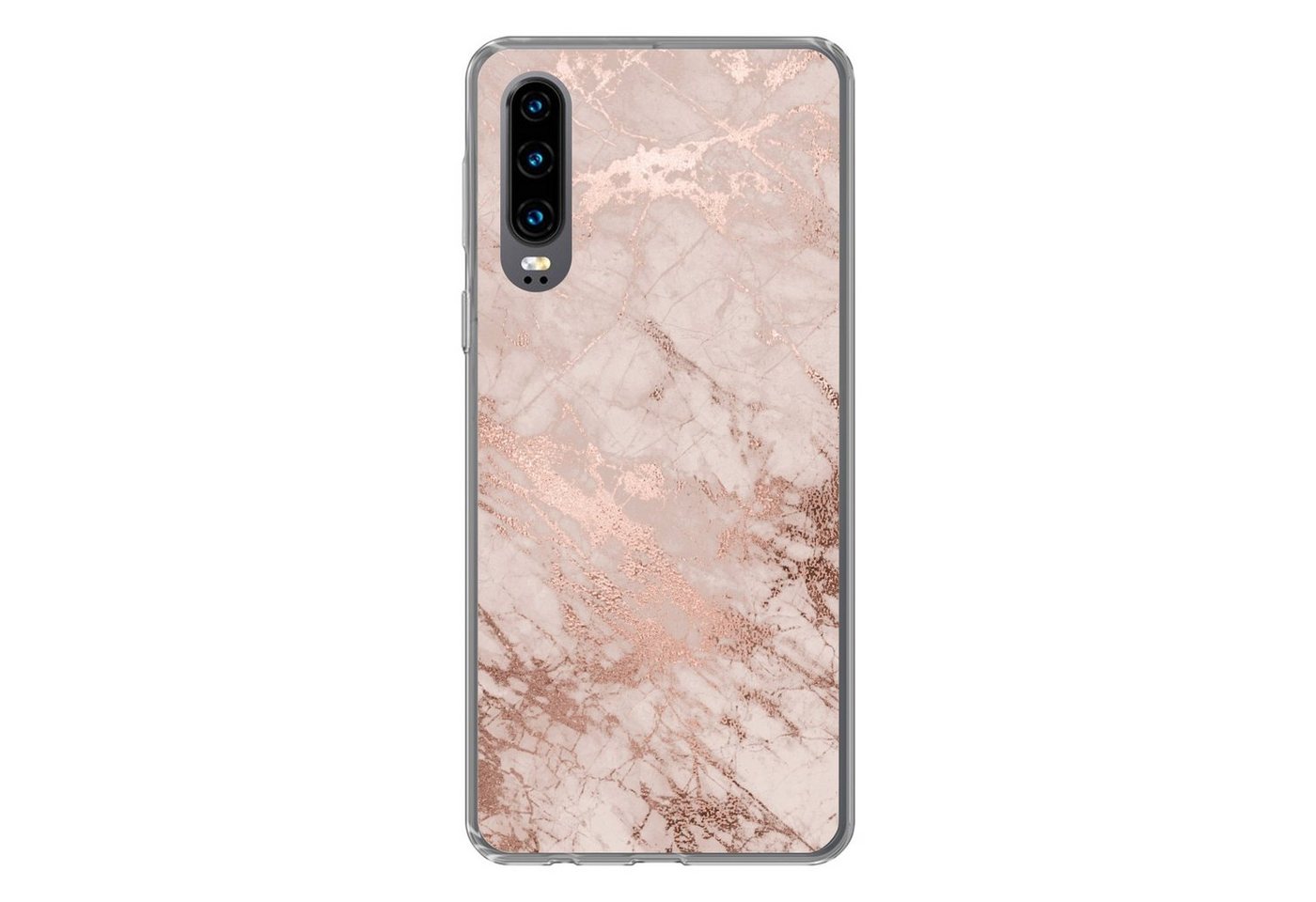 MuchoWow Handyhülle Marmor - Rosa - Luxus - Marmoroptik - Glitzer - Design, Handyhülle Huawei P30, Handy Case, Silikon, Bumper Case von MuchoWow