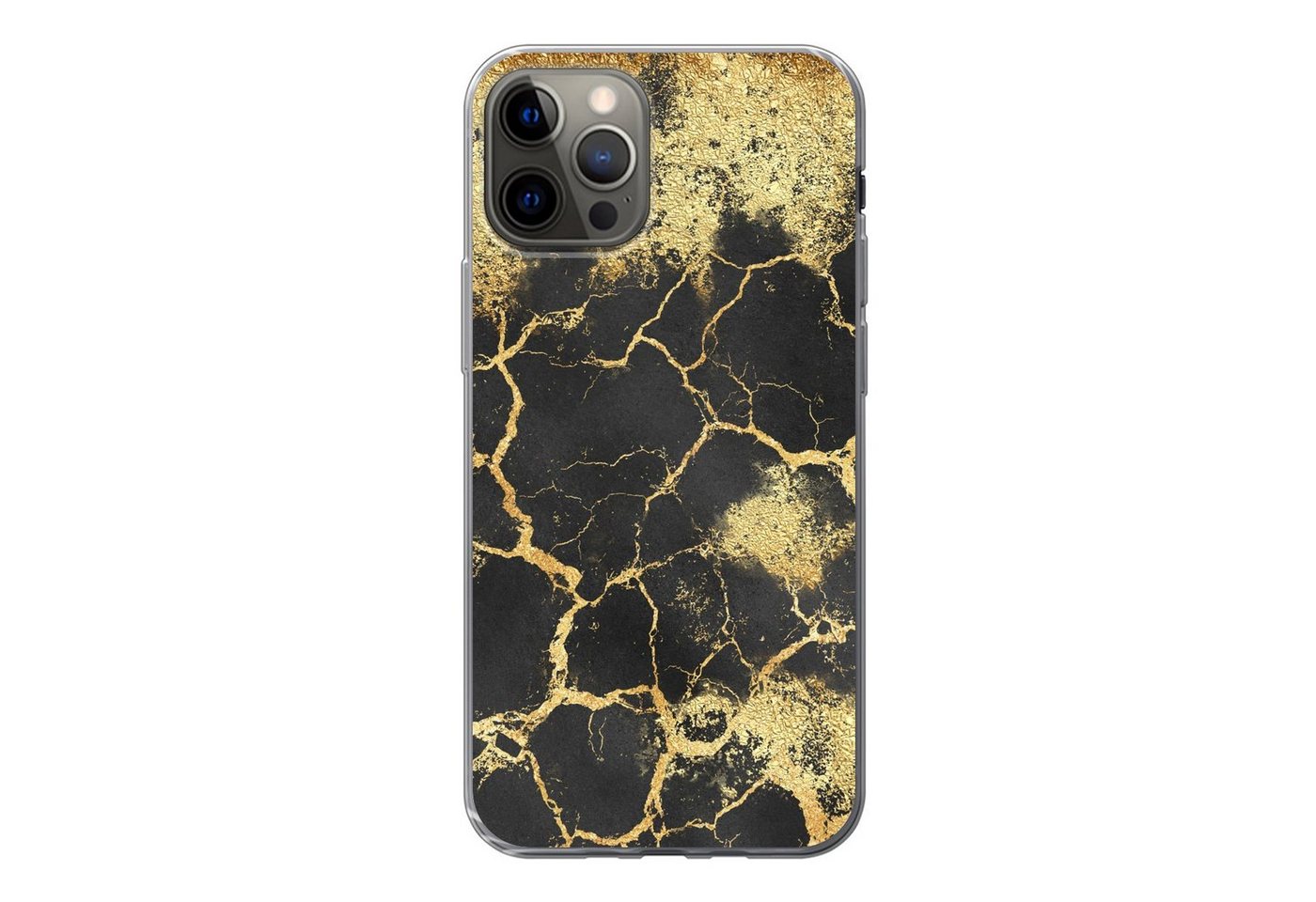MuchoWow Handyhülle für Apple iPhone 13 Pro Marmor - Schwarz - Gold, Smartphone-Bumper, Print, Handy Schutzhülle Dünn MuchoWow Handyhülle für Apple iPhone 13 Pro Marmor - Schwarz - Gold, Smartphone-Bumper, Print, Handy Schutzhülle Dünn von MuchoWow