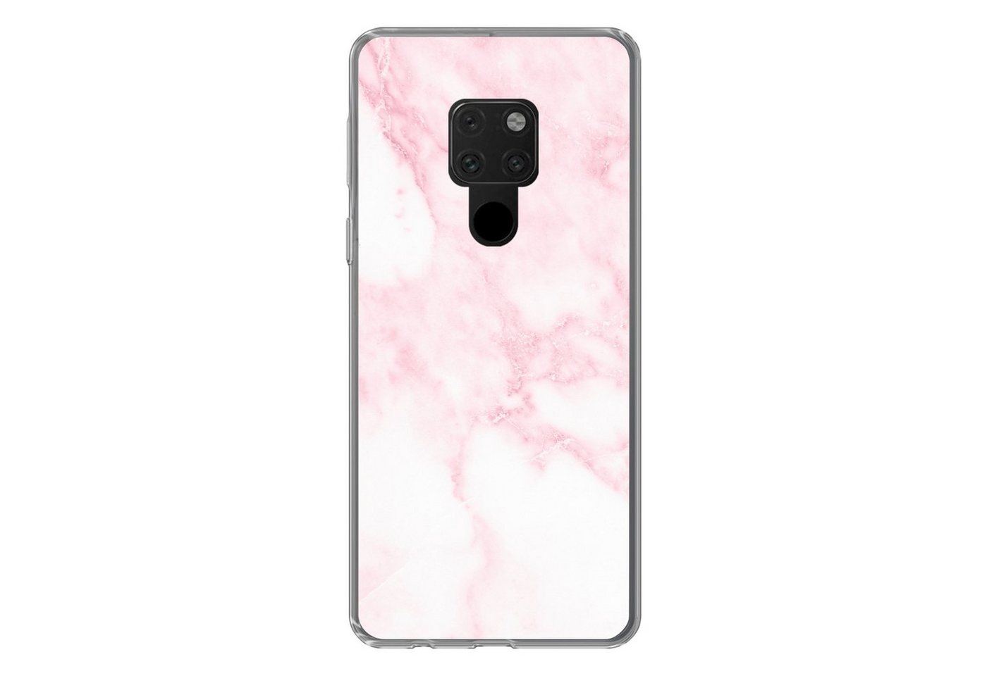 MuchoWow Handyhülle Marmor - Weiß - Rosa - Chic - Marmoroptik, Handyhülle Huawei P40 Lite, Handy Case, Silikon, Bumper Case von MuchoWow