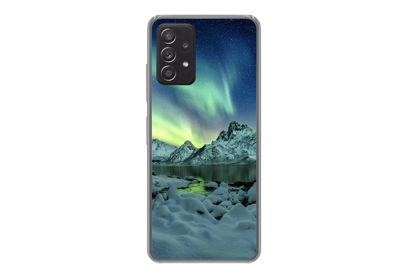 MuchoWow Handyhülle Meer - Eis - Nordlicht - Winter - Natur, Handyhülle Telefonhülle Samsung Galaxy A73 von MuchoWow