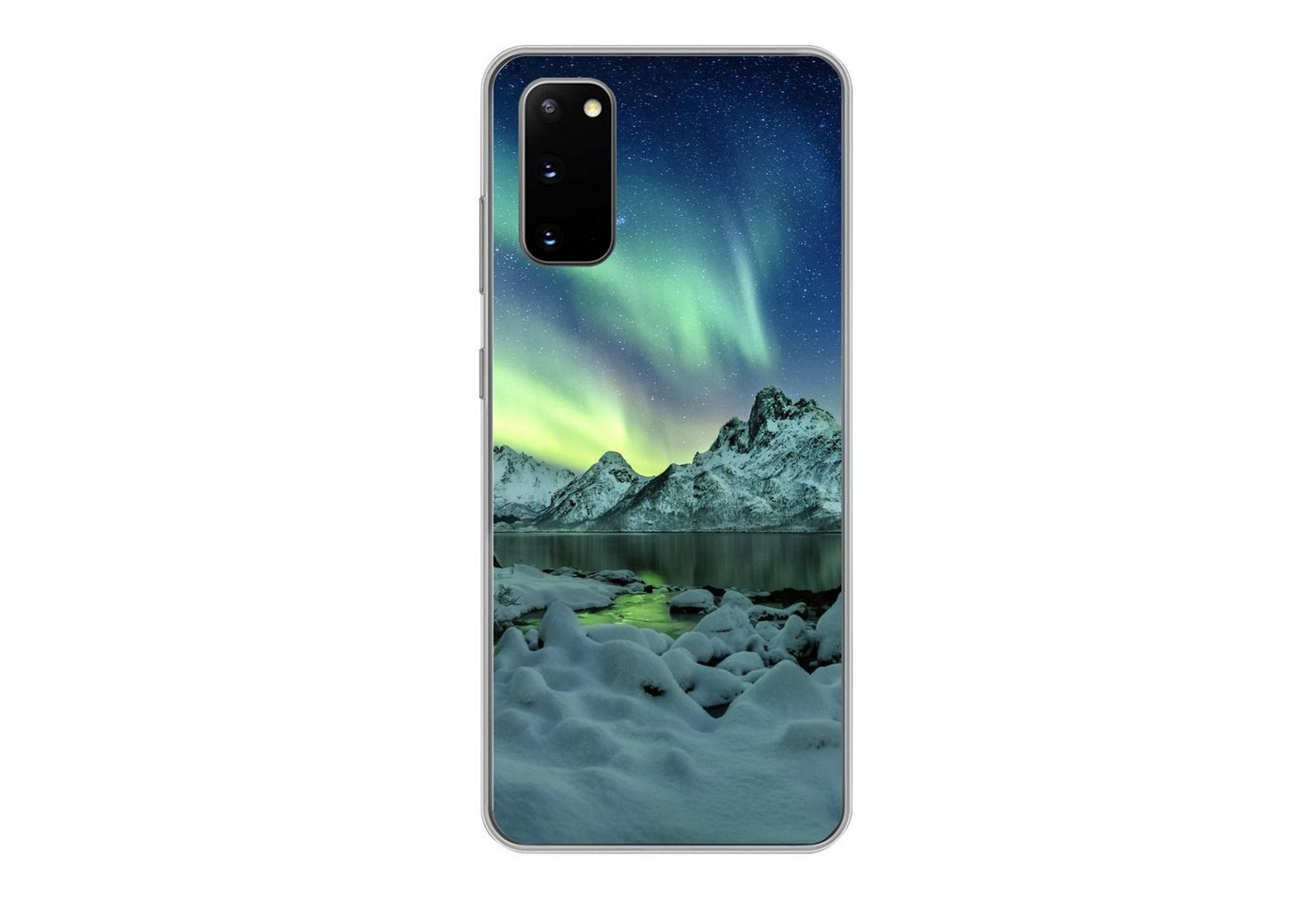 MuchoWow Handyhülle Meer - Eis - Nordlicht - Winter - Natur, Phone Case, Handyhülle Samsung Galaxy S20, Silikon, Schutzhülle von MuchoWow
