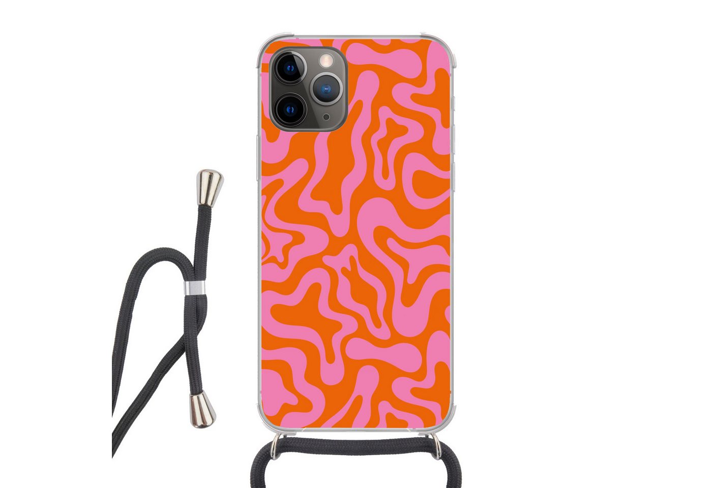 MuchoWow Handyhülle Muster - Rosa - Orange - Abstrakt - Modern von MuchoWow