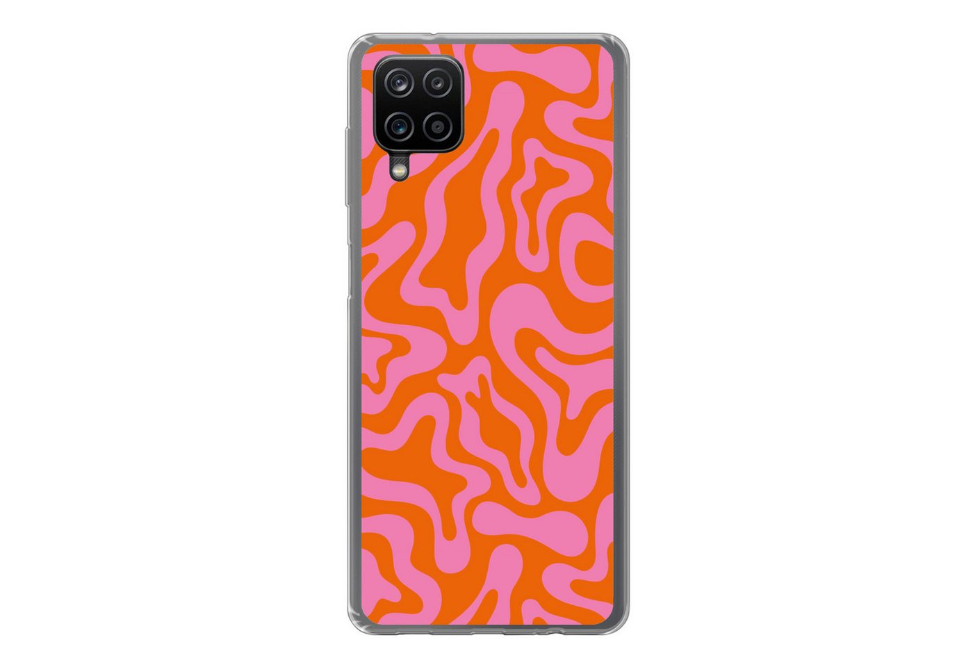 MuchoWow Handyhülle Muster - Rosa - Orange - Abstrakt - Modern von MuchoWow