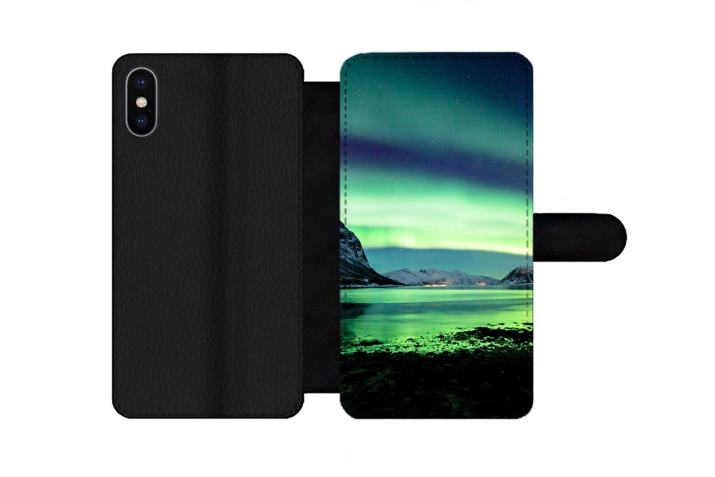 MuchoWow Handyhülle Geeignet für Apple iPhone 13 Pro Nordlicht - Norwegen - Eis - Gelb - B, Klapphülle mit Kartenfach, Flip Cover Case, Klapptasche, Handyhülle MuchoWow Handyhülle Geeignet für Apple iPhone 13 Pro Nordlicht - Norwegen - Eis - Gelb - B, Klapphülle mit Kartenfach, Flip Cover Case, Klapptasche, Handyhülle von MuchoWow