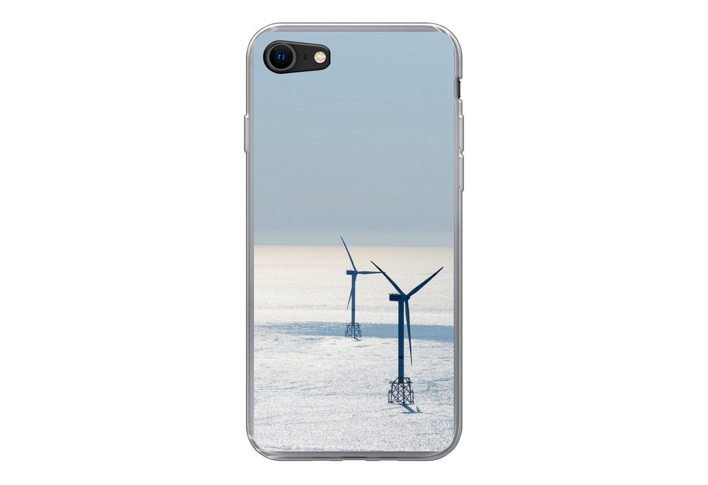 MuchoWow Handyhülle Nordsee - Windmühle - Sonne, Handyhülle Apple iPhone 8, Smartphone-Bumper, Print, Handy Schutzhülle von MuchoWow