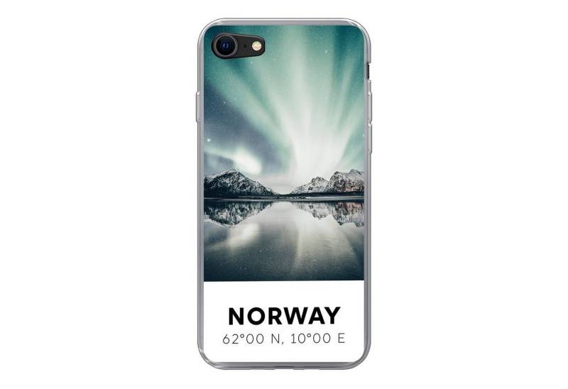 MuchoWow Handyhülle Norwegen - Nordlichter - See, Handyhülle Apple iPhone 7, Smartphone-Bumper, Print, Handy Schutzhülle von MuchoWow