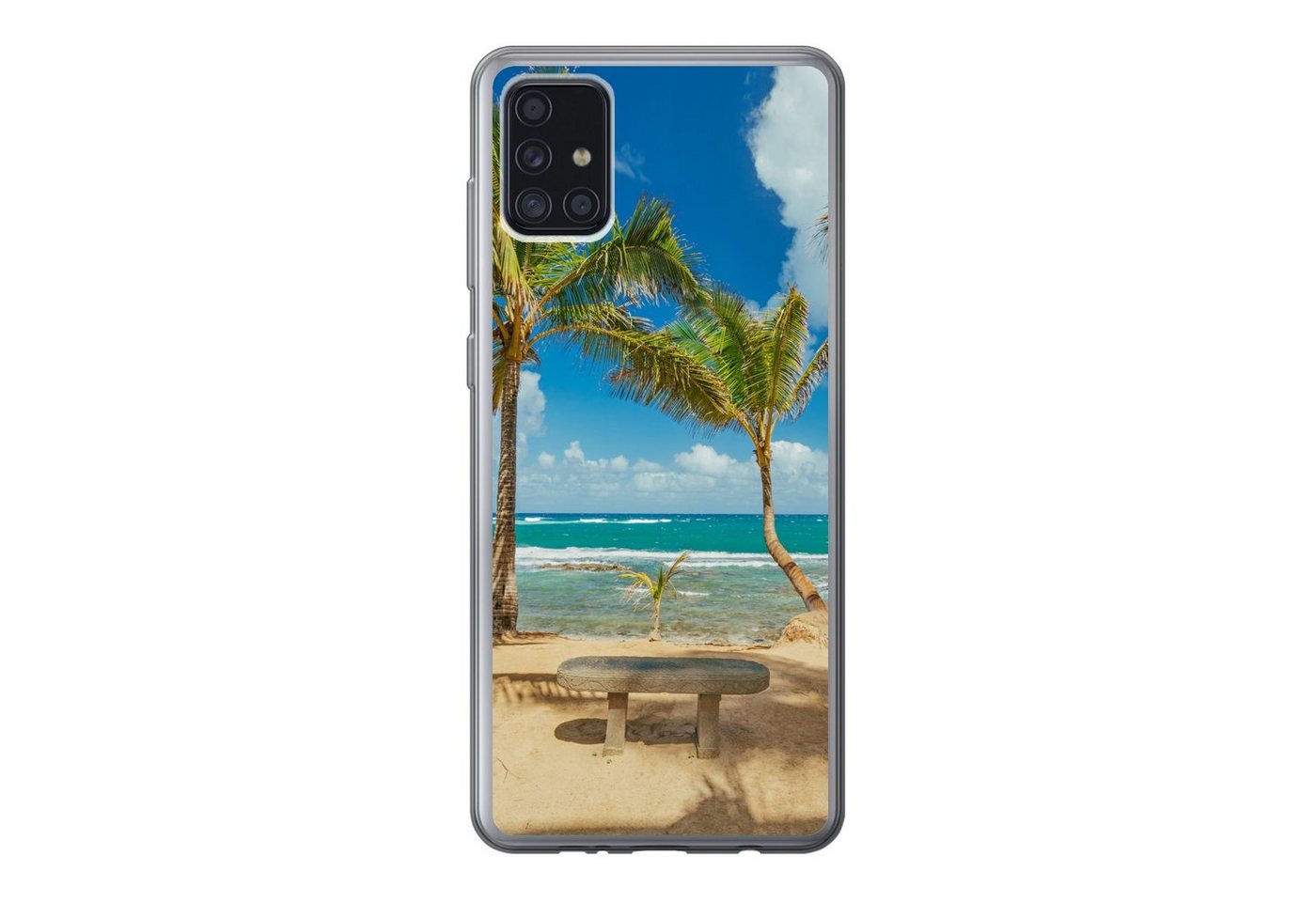 MuchoWow Handyhülle Palmen am Kuau Cove Beach in Maui, Handyhülle Samsung Galaxy A52 5G, Smartphone-Bumper, Print, Handy von MuchoWow